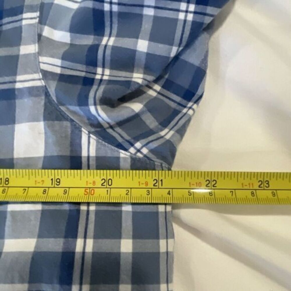 Columbia Shirt Mens Medium Blue Plaid Button Down Short Sleeve - Picture 8 of 9
